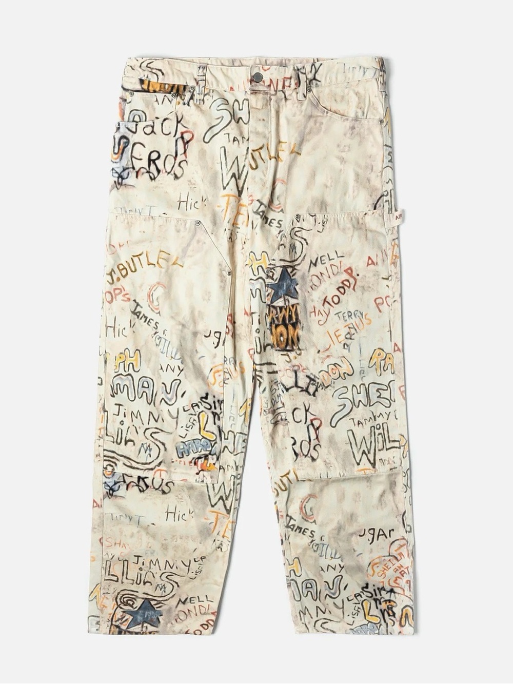 Nike Air Jordan Jumpman Loose Fit Playground Graffiti Print Carpenter Denim Pant
